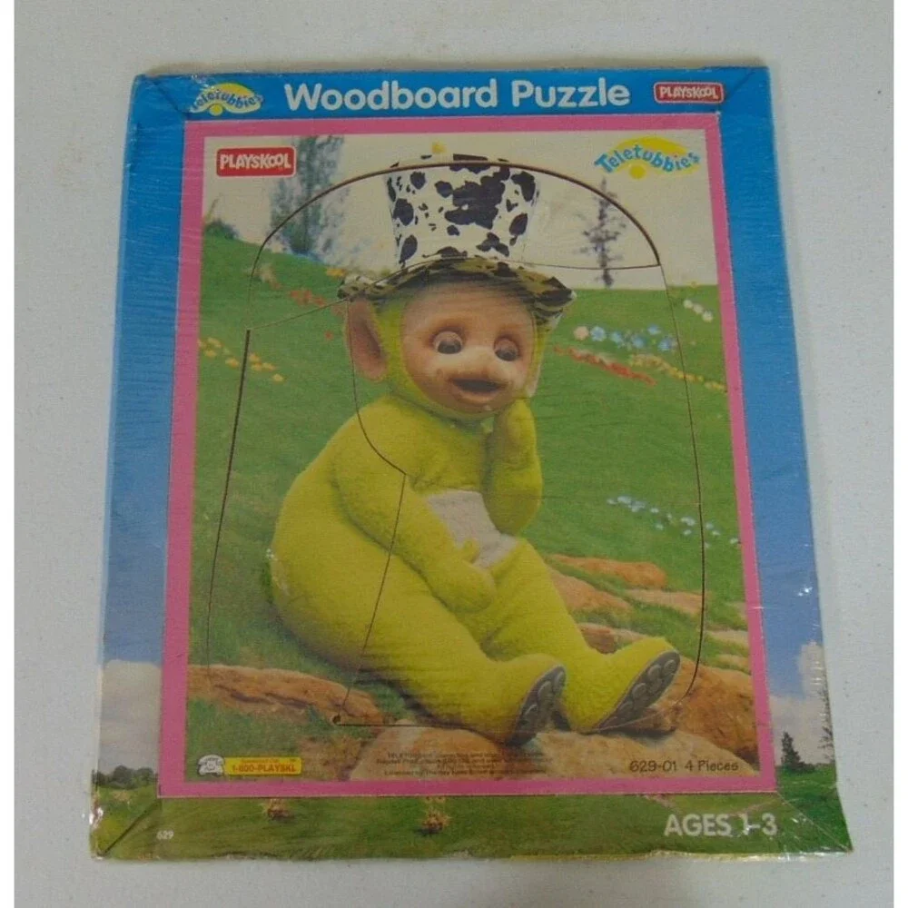 Playskool Teletubbies Wooden Puzzle 629‑04 • Dipsy • 4‑Piece Vintage 1998